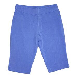 Alfred Dunner Pants Womens Size 14P 14 Petite Purple Pull On‎ Cropped Comfort